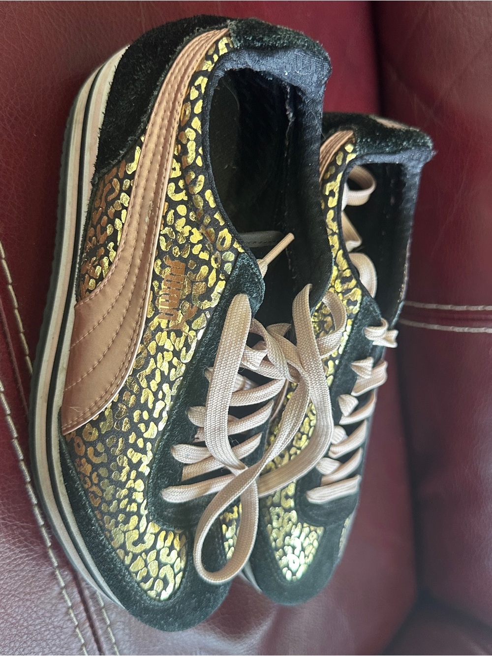 Puma Women's Black & Gold Leopard Metallic Accent Sneakers - Picture 5 of 5